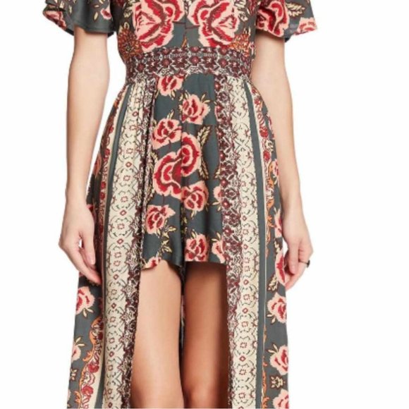 Maxi-romper. Green Floral Print. Sizes Medium & Large. Angie. NWT. - Picture 5 of 8